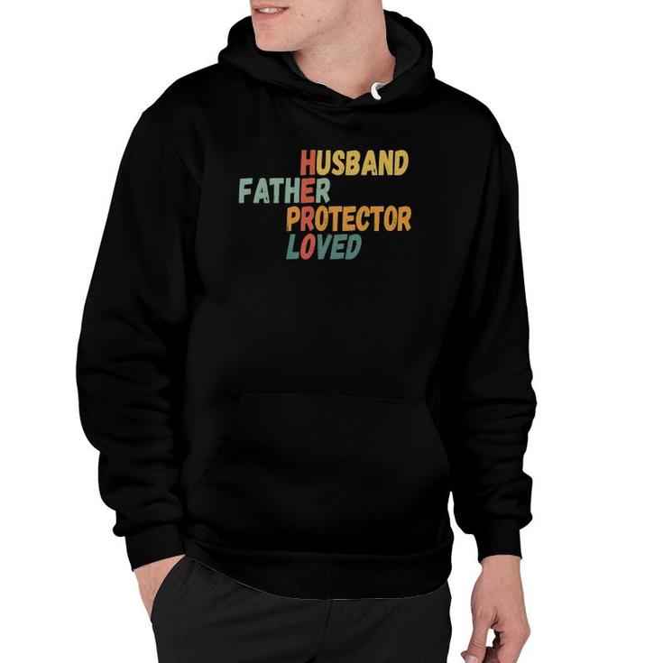 Mens Fathers Day Father Husband Protector Loved Hero Dad Hoodie