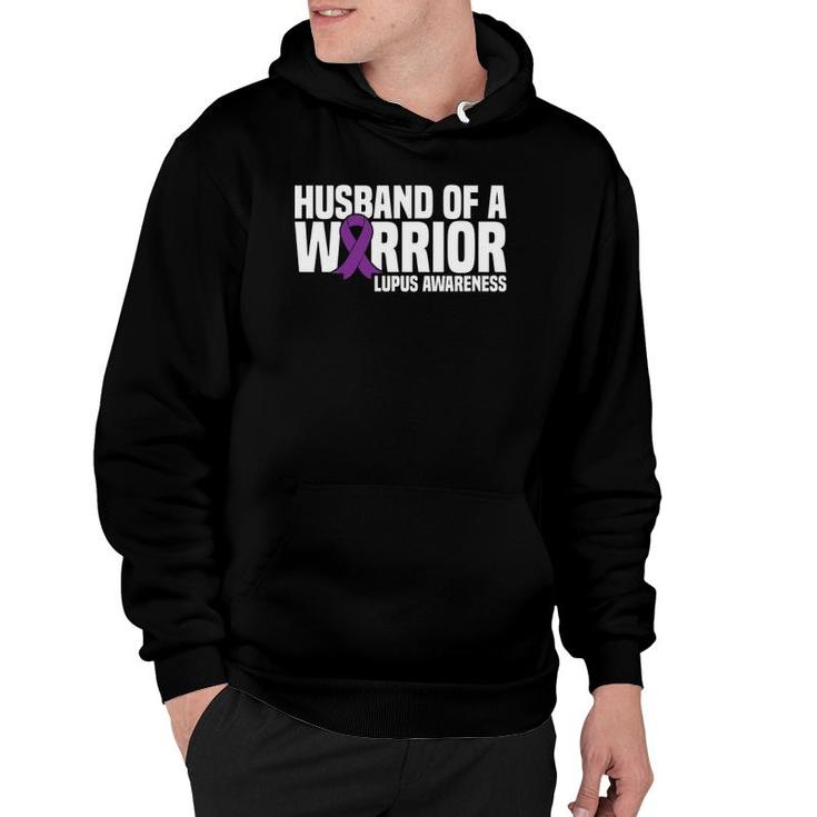 Mens Husband Of A Warrior Purple Ribbon Lupus Awareness Hoodie