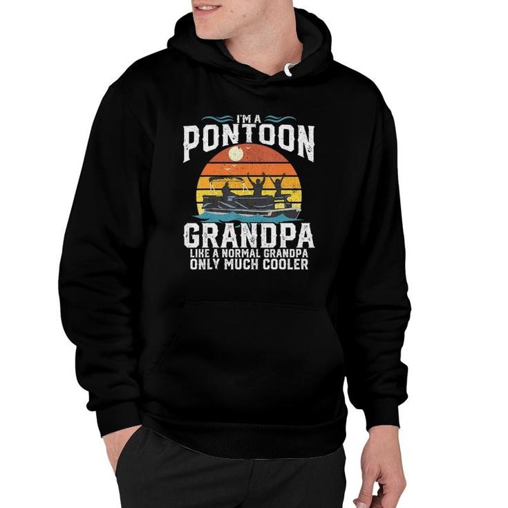 Mens Pontoon Grandpa Captain Retro Funny Boating Fathers Day Gift Hoodie