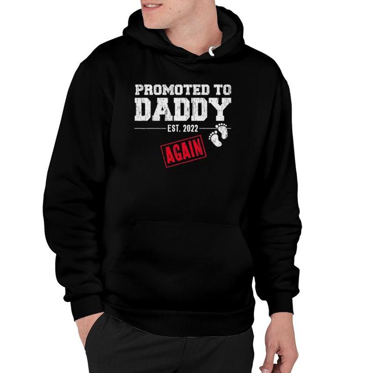 Mens Promoted To Daddy Again 2022 Dad Pregnancy Announcement Hoodie