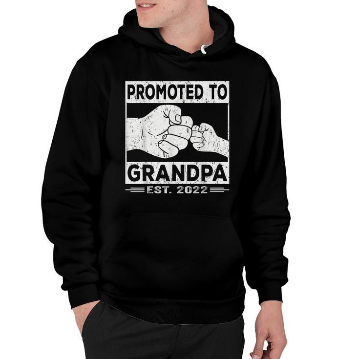 Mens Promoted To Grandpa Est 2022 Funny New First Grandfather  Hoodie