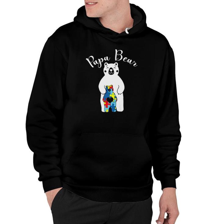 Papa Bear Autism Awareness Gift For Dad Father Hoodie