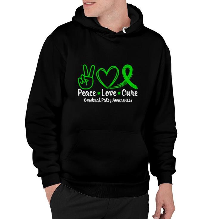 Peace Love Cure Fight Cerebral Palsy Awareness Hoodie
