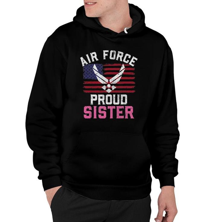 Proud Air Force Sister American Flag Gift Hoodie