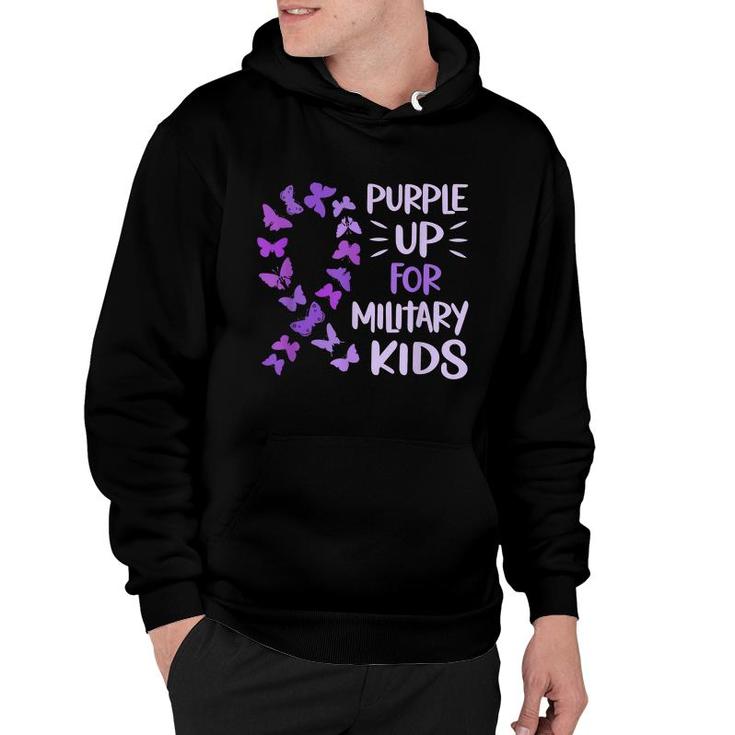 Purple Up Military Child Butterfly Military Brats Month  Hoodie