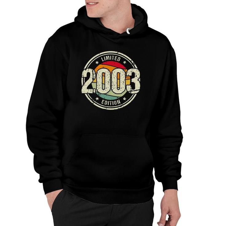 Retro 18 Years Old Vintage 2003 Limited Edition 18Th Birthday Hoodie