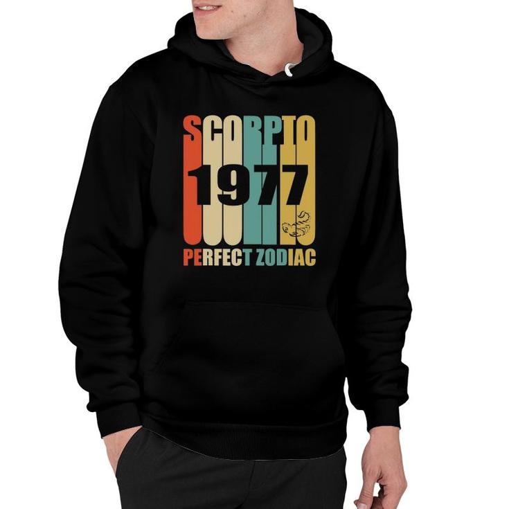 Retro Scorpio 1977 44 Years Old Bday 44Th Birthday Tee Hoodie
