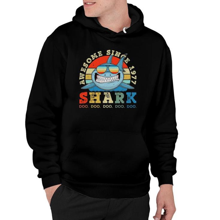 Shark Awesome 1977 44Th Birthday Gifts 44 Years Old Hoodie