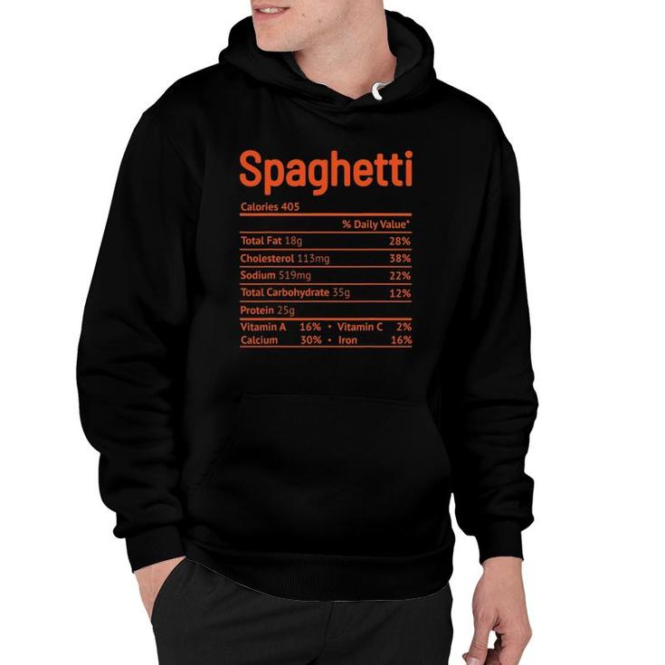 Spaghetti Nutrition Facts Funny Thanksgiving Christmas Food Hoodie