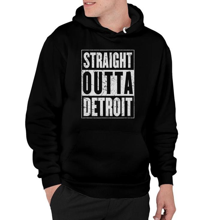 Straight Outta Detroit Motor City Distressed Look Hoodie