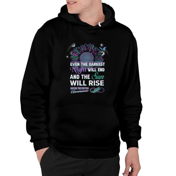 Suicide Prevention Awareness Ribbon Gift The Sun Will Rise Hoodie