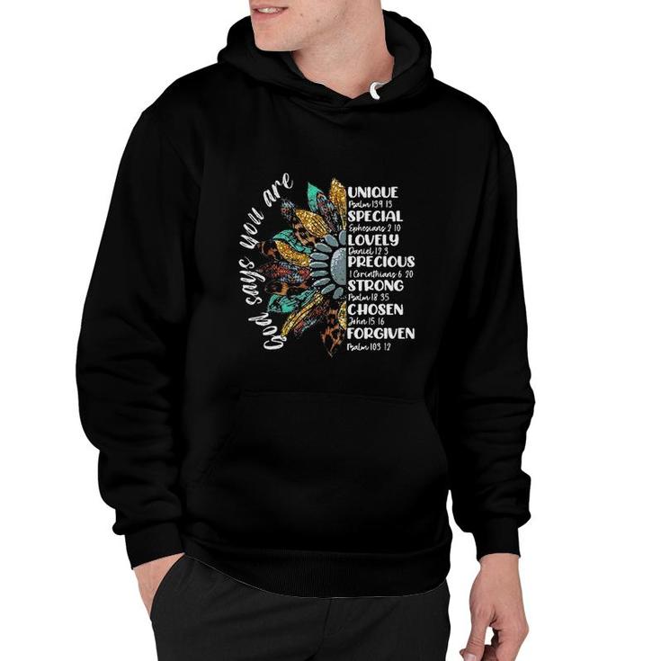 Sunflowers God Say You Are With Bible Verses Quotes Jesus  Hoodie