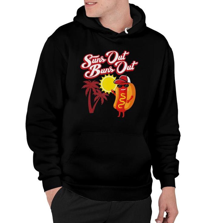 Suns Out Buns Out Funny Hot Dog Food Lover 4Th Of July Gift  Hoodie