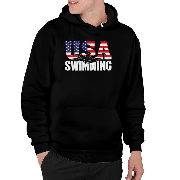 Swimming Us American Flag Water Swimmer & Swim Hoodie