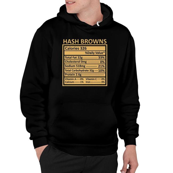 Thanksgiving Christmas Funny Hash Browns Nutrition Facts Hoodie