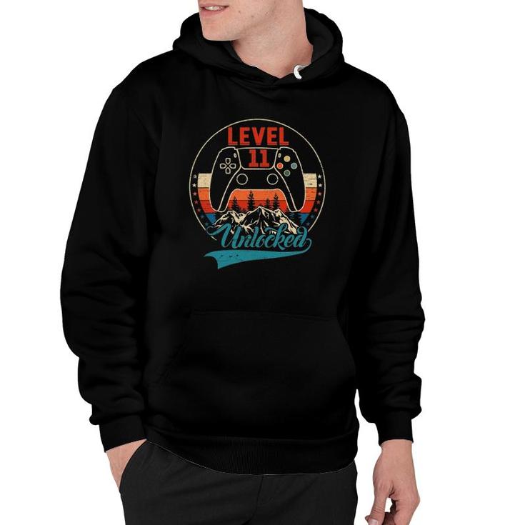 Unlocked Level 11 Birthday 11 Years Old Video Game Controller Hoodie