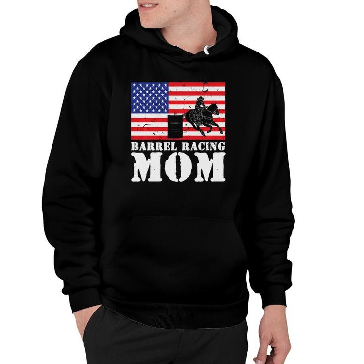 Usa American Distressed Flag Barrel Racing Mom Women For Her  Hoodie