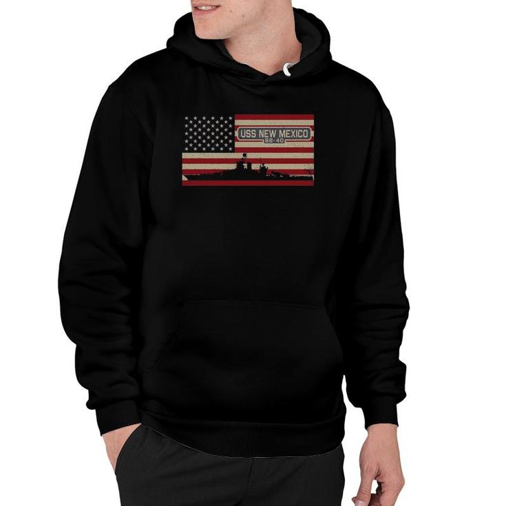 Uss New Mexico Bb-40 Battleship Gift Usa American Flag Hoodie