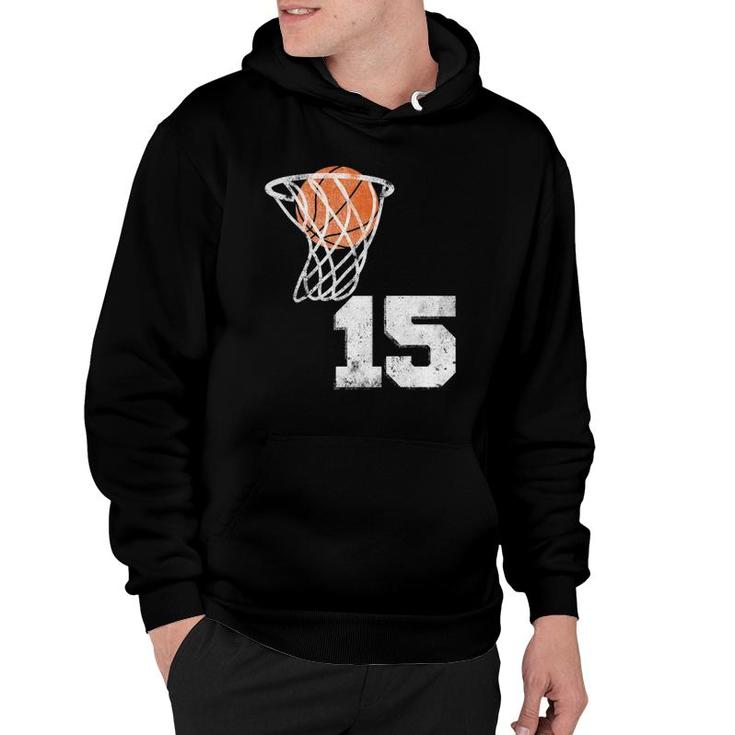 Vintage Basketball Jersey Number 15 Player Number Hoodie