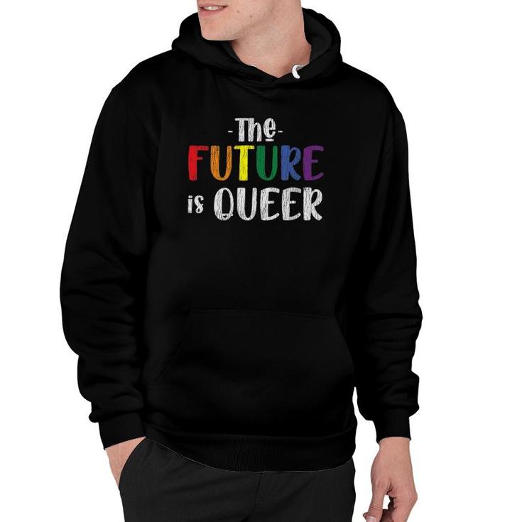Vintage Rainbow The Future Is Queer Pride Lesbian Gay Lgbtq Hoodie
