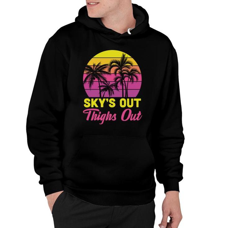 Vintage Retro Sunset 80S 90S Skys Out Thights Out Hoodie