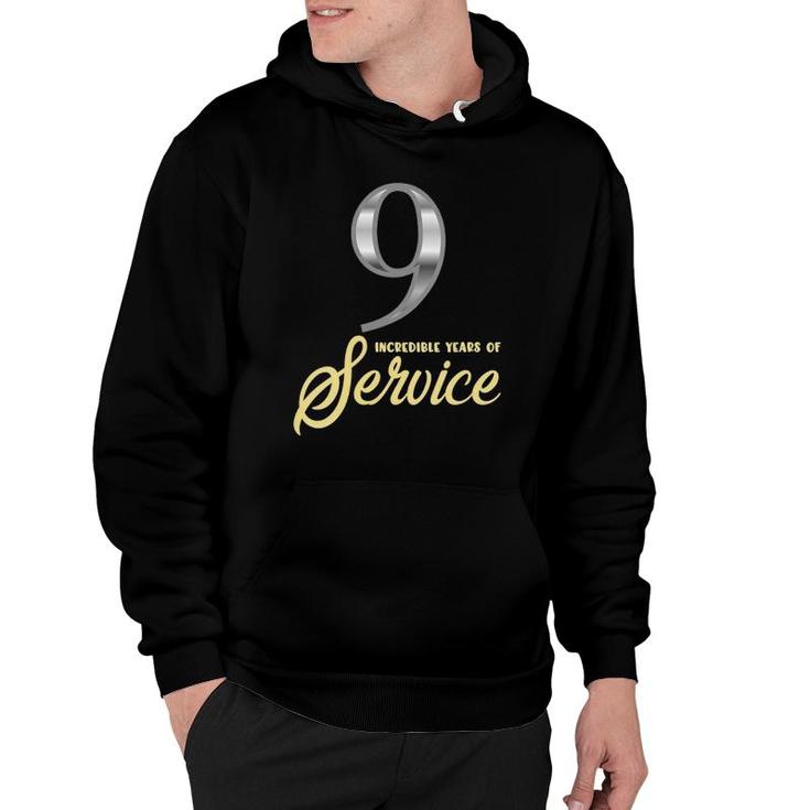 Womens 9 Years Of Service 9Th Employee Anniversary Appreciation V-Neck Hoodie
