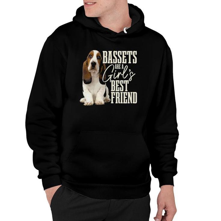 Womens Bassets Are A Girls Best Friend Funny Dog Basset Hound Mom Hoodie