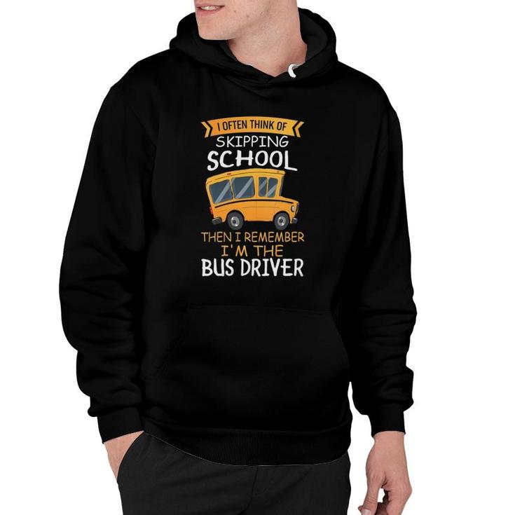 Womens School Bus Driver  I Often Think Of Skipping School V-Neck Hoodie