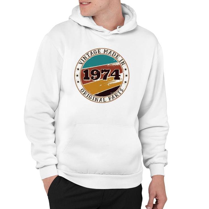 47Th Birthday Retro Vintage 47 Years Old Made In 1974 Gift Hoodie