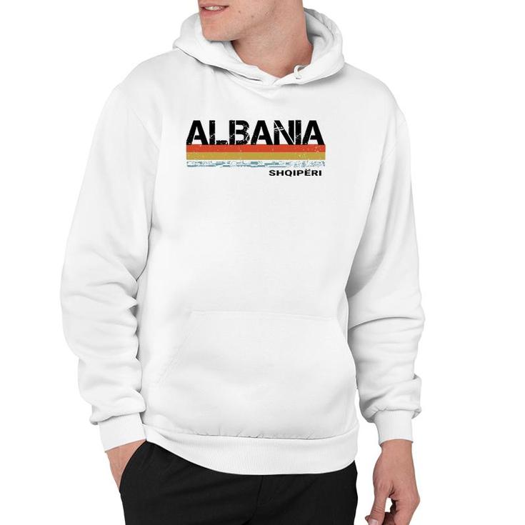 Albania Retro Vintage Stripes Men And Women Hoodie