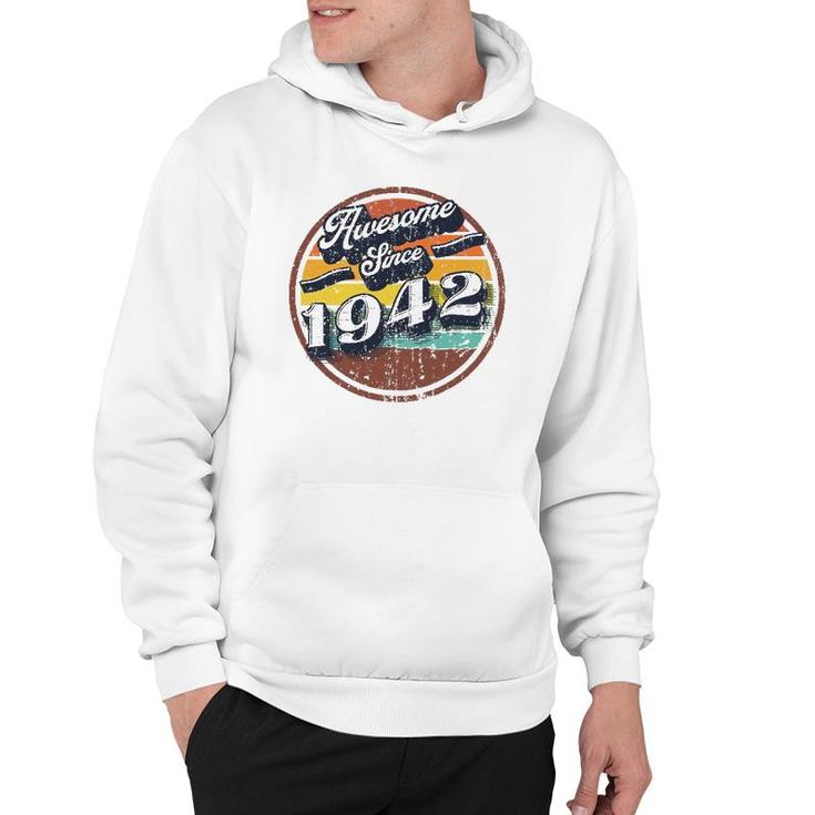 Awesome Since 1942 80Th Birthday Party Retro Vintage Men Hoodie