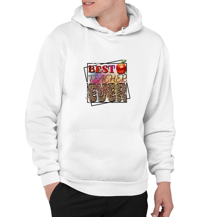 Best Teach Ever Great Leopard Apple Teacher Hoodie