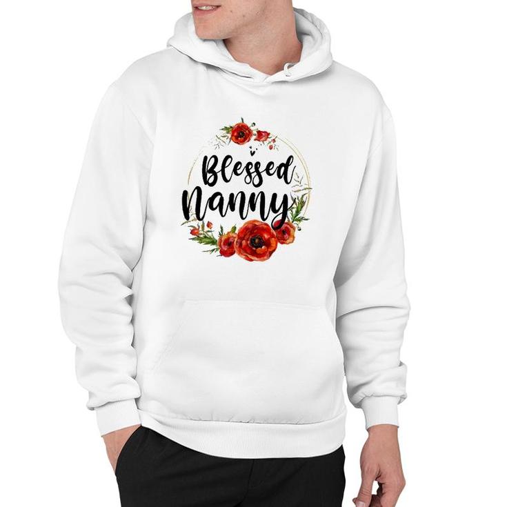 Blessed Nanny Floral Flower Mom Grandma Mothers Day Hoodie