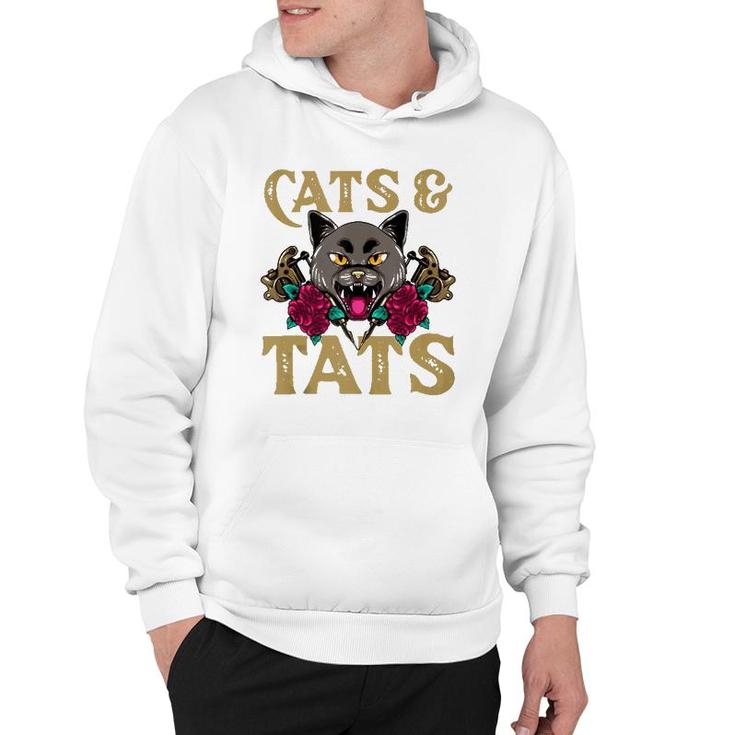 Cats And Tats  Funny Ink Tattoo Gun Cat Lover Gift  Hoodie