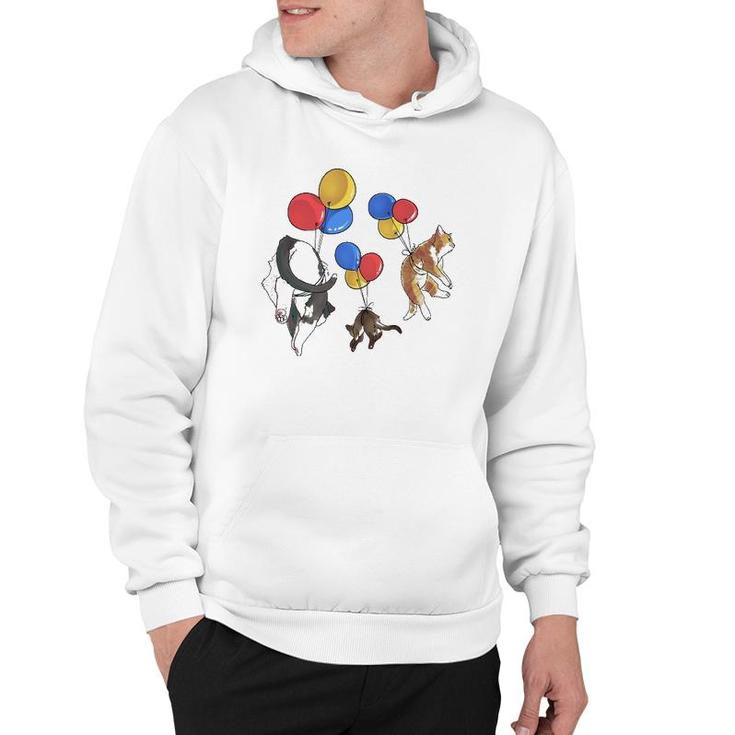 Cats Balloons Art By Tangie Marie Hoodie