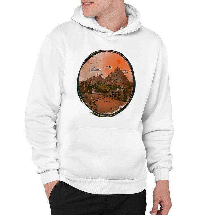 Colorful Mountains Camp Life Design For Mothers Day Hoodie