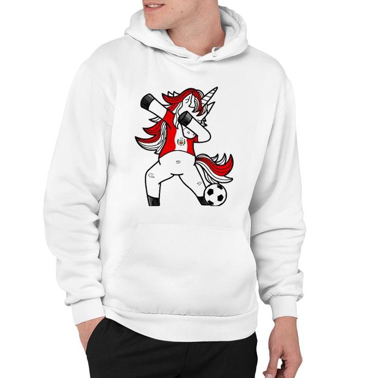 Dabbing Soccer Unicorn Peru Peruvians Football Hoodie