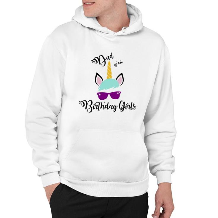 Dad Of The Birthday Girls Featured As A Cool Unicorn Hoodie