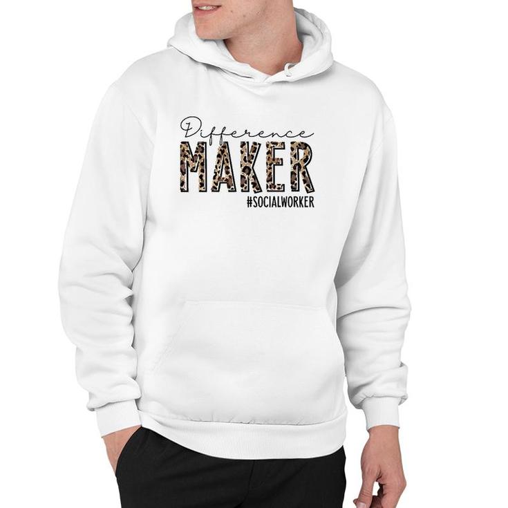 Difference Maker Social Worker Leopard Social Worker Funny  Hoodie