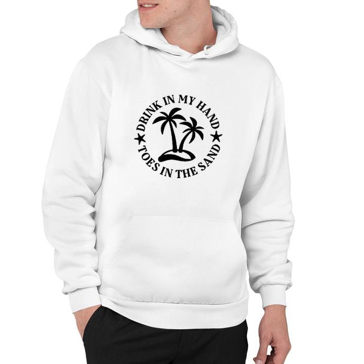 Drink In My Hand Toes In The Sand Graphic Circle Hoodie