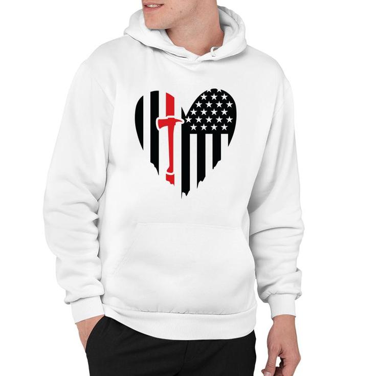 Firefighter Usa Flag Red Meaningful Gift For Firefighter Hoodie