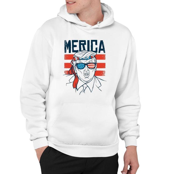Funny Donald Trump 4Th Of July Independence Day America Flag Hoodie