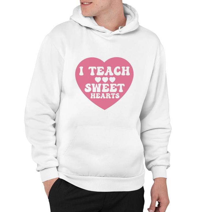 I Teacher Sweet Hearts Pink Great Graphic Hoodie