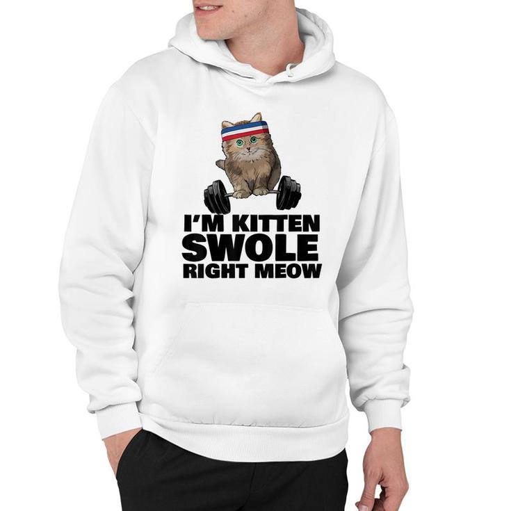 Kitten Swole Right Meow Gym Workout Cat Swole Right Meow  Hoodie