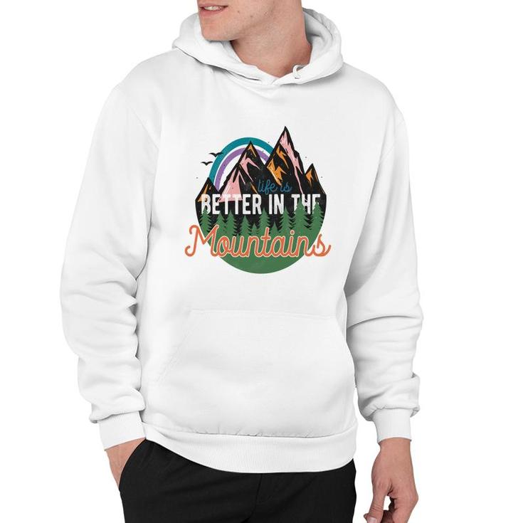 Life Is Better In The Mountains Wild Life  Vintage Style Hoodie