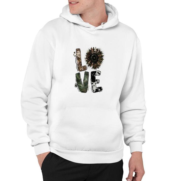 Love Military Sunflower Power Hero Dad Hoodie