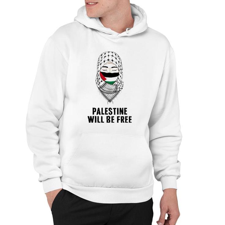 Palestine Will Be Free Gaza Flag Arabic Support Scarf Women Hoodie