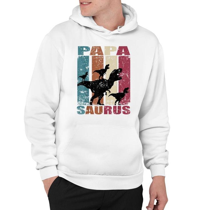 Papa Saurus Dinosaur Dino Triplet Dinos Family Papasaurus  Hoodie