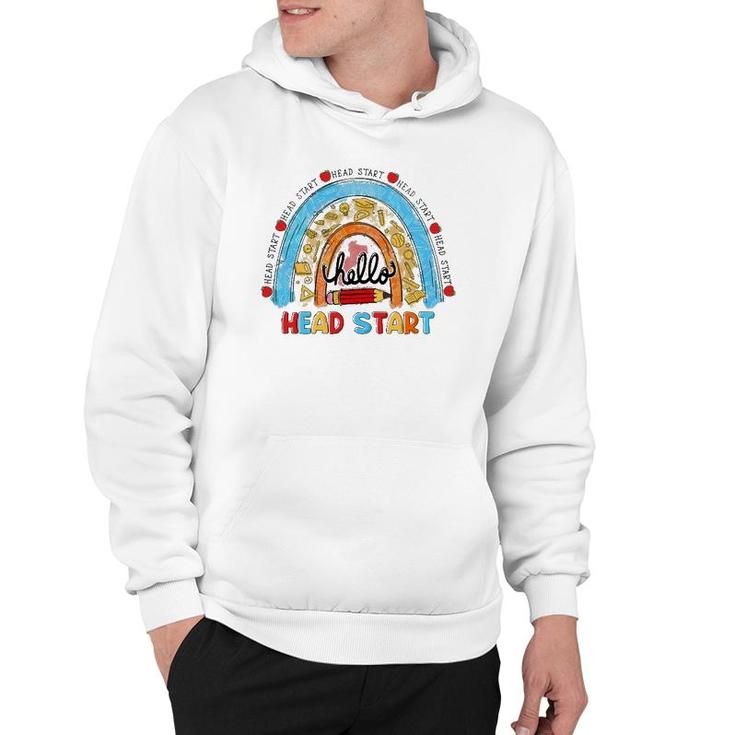 Rainbow Hello Head Start First Day Of School Teacher Student Hoodie ...