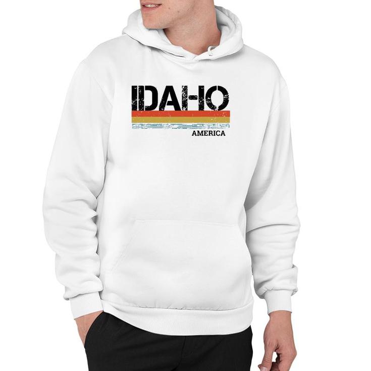 Retro Vintage Stripes Idaho Gift & Souvenir Hoodie